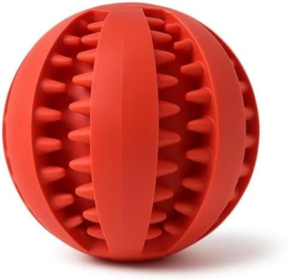 Pet Toy Ball Red 7x7cm - Small Rubber Chew & Fetch Ball for Dogs Cats Puppy Kitten Play Toy