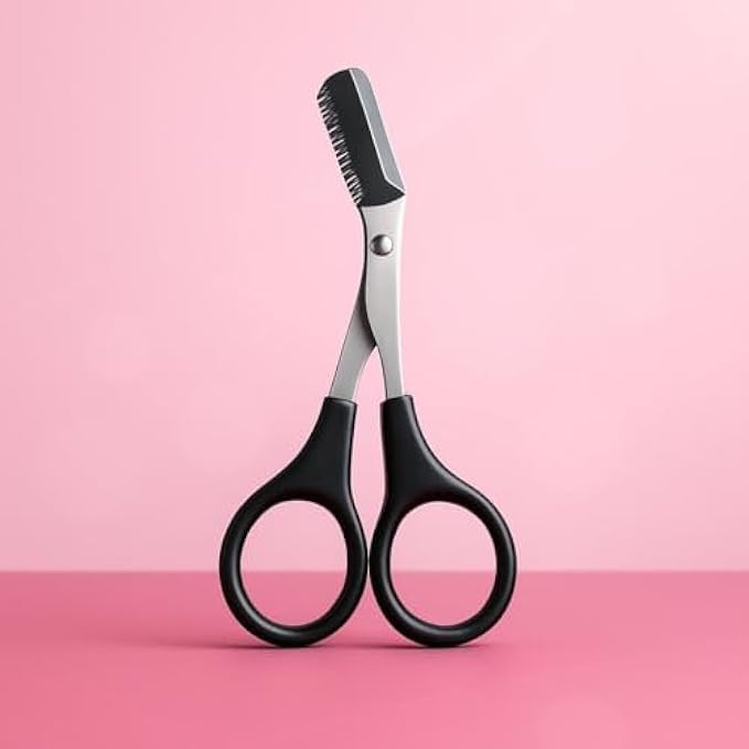 120 Pieces Stainless Steel Eyebrow Scissors Curved Tip Precision Trimmers for Eyebrows & Facial Hair Safety Point