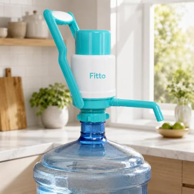 96 Pieces Manual Water Bottle Pumps with Carry Handle (Detachable Tube Hand Press Dispenser for 2 – 3 – 4 and 5 Gallon Bottles)