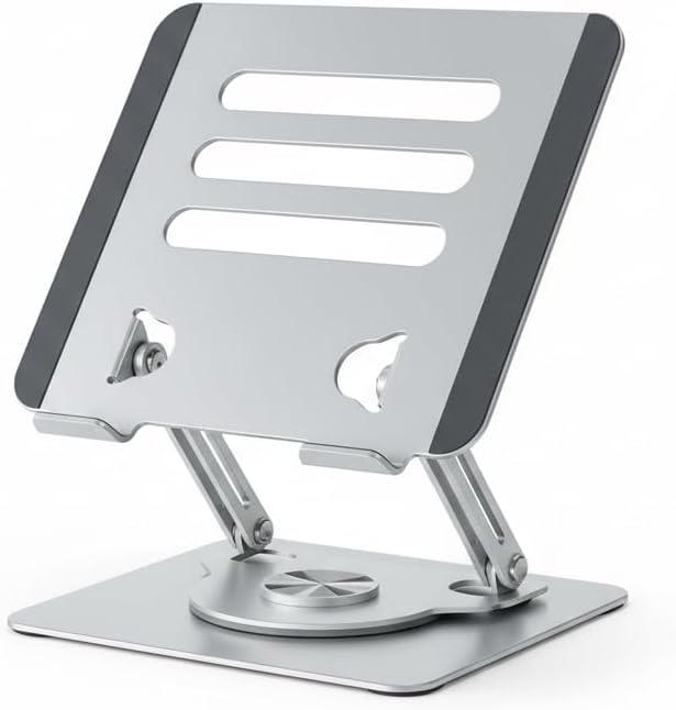 48 Pieces Adjustable Laptop Stands for Desk (Foldable Laptop Holder with Heavy Base – Silver)