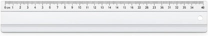 Aluminum Ruler 40cm, Metric Measuring Tool for School, Office, and Crafting