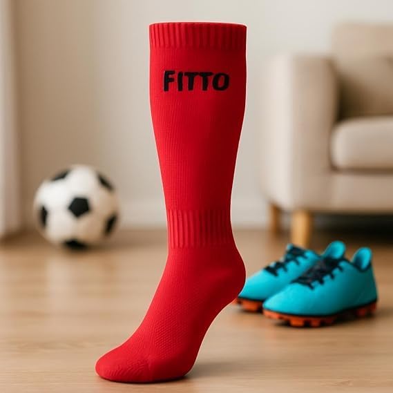 96 Pieces Anti-Slip Red Football Socks for Kids - Comfortable & Durable Sports Socks