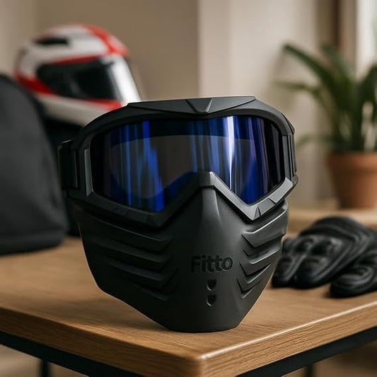 Face & Eyewear Windproof Dirt Shield - Black Cycling & Motorbike Protection