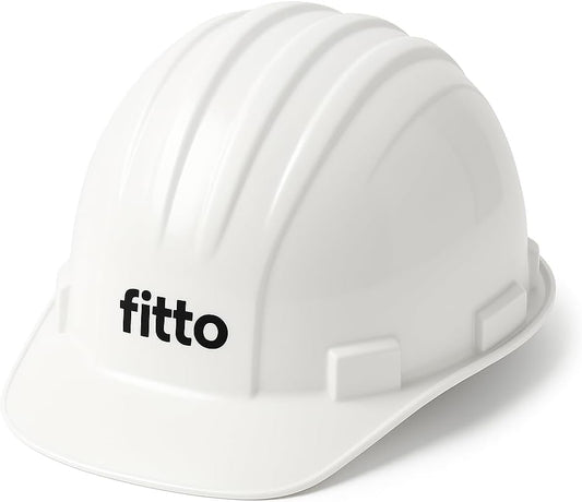 White Hard Hat for Construction Safety, Lightweight and Durable