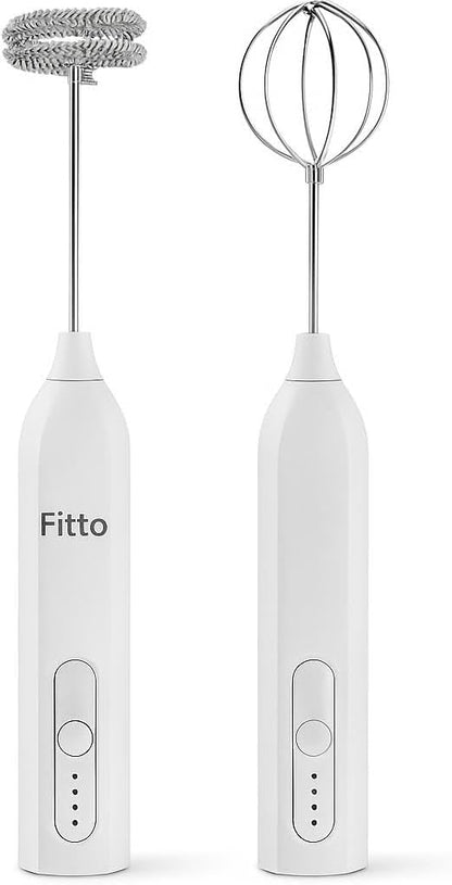 USB Rechargeable Milk Frother and Whisker 2-in-1 - White