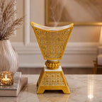 96 Pieces Incense Burner Decorative Gold Bakhoor Holders for Home Fragrance (Metal Aroma Burner with Lattice Design and Stable Base)