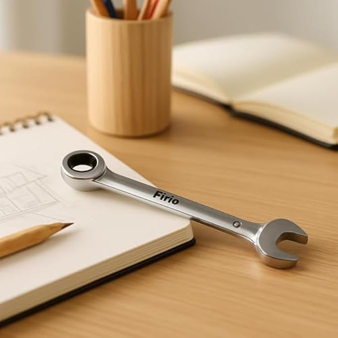 8mm Dual-Head Ratchet Wrench Fixed Spanner, Reversible Ratcheting Double-Ended 8 mm Hand Tool