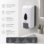 60 Pieces Wall Mounted Soap Dispensers (500 ml – ABS Plastic Manual Push Liquid Soap Dispenser for Bathroom – Kitchen and Office)