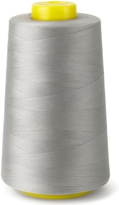 Grey Polyester Sewing Thread 4000 Yards Spool - Strong Low-Lint Thread for Machine & Hand Sewing, Serger, Quilting, Upholstery, Garment Repair