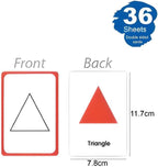 120 Pieces 36 Sheets Shapes Series Flash Cards (12x7.7cm - Educational Learning Tools)