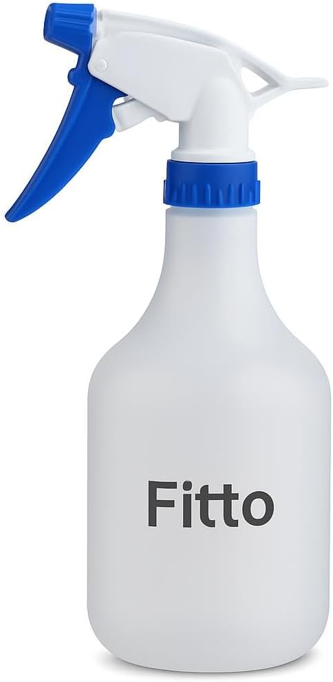 White Plastic Spray Bottle with Blue Trigger Nozzle, 500 ml