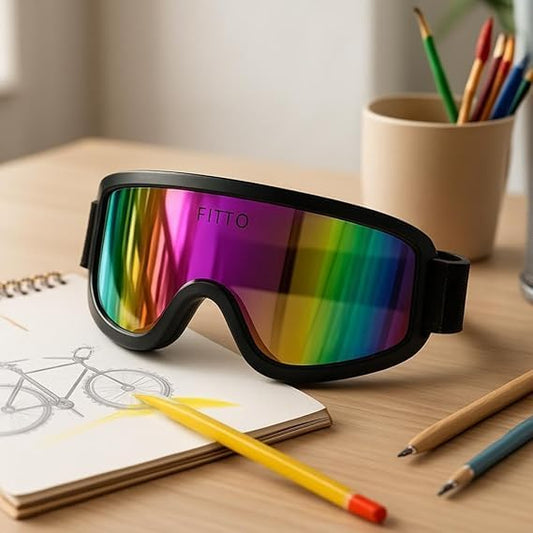 Large Black Goggles for Cycling, Motorbike, and Dirt Bike - UV Protection Sunglasses