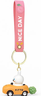 144 Pieces Cute Orange Animal Car Keychains