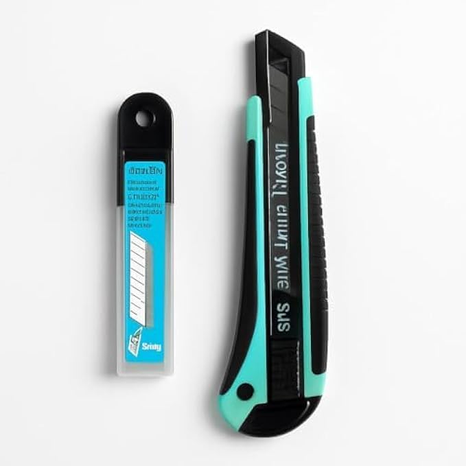 Utility Cutter Knife with Snap-Off Blade, Retractable Box Cutter for Packaging, Craft, DIY, Office