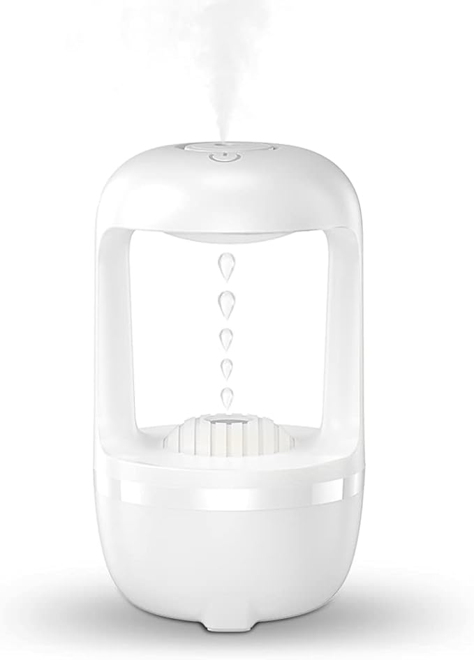 Fitto Mist Humidifiers, Bedroom, Cute Water Drops, Light Effects, Air Diffuser, For Baby Home Office, White