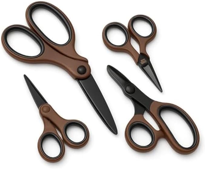 Tailoring Scissors Set - Pack of 4 Stainless Steel Sewing Scissors Fabric Shears for Dressmaking Craft Thread Snips Ergonomic Handles