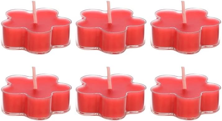 96 Pieces Strawberry Scented Flower Acrylic Tealight Cup Candle Pack of 12s (Decorative Home Decor – Aromatherapy – Table & Festive Candle)