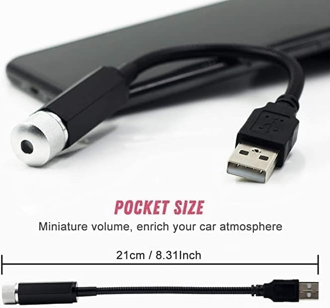 USB Star Light Projector for Car and Home – Flexible 360° Ceiling Galaxy Lamp, Romantic Atmosphere, Multi-Pattern LED, Portable Interior Light for Car Roof and Room Decor