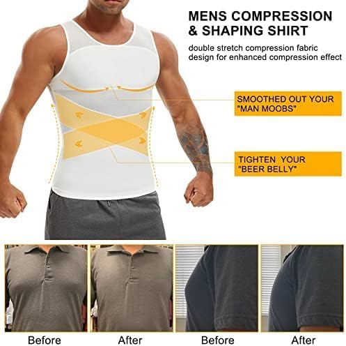 Compression Shirt, Body Shaper, Slimming Undershirt, Tank Top, Gynecomastia, Sleeveless Shapewear Vest, Men