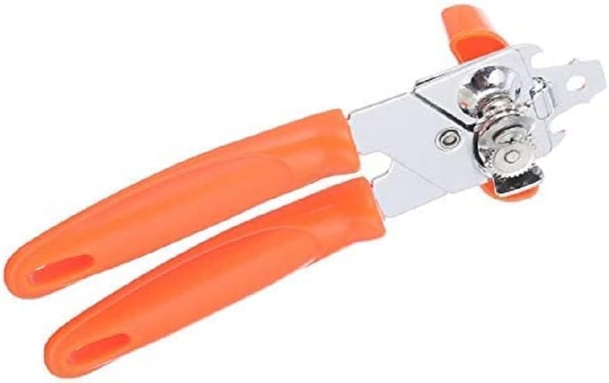 Can Opener with Plastic Handle – Heavy Duty, Ergonomic Design, Rust-Resistant Stainless Steel Blade, Easy Grip, Manual Handheld Opener for Smooth and Safe Cutting, Kitchen Essential