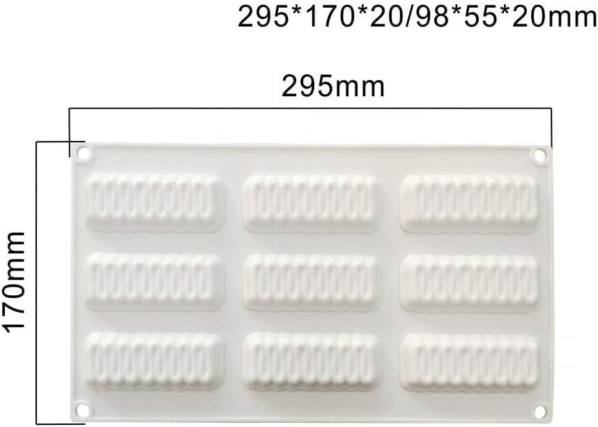 120 Pieces 3D Silicone Cake Molds (8-Hole Wave Shape Baking Molds – 100% Food-Grade Non-Stick Silicone for Cakes – Mousse – Chocolates – Heat-Resistant – Foldable – Easy to Clean – FDA Approved)