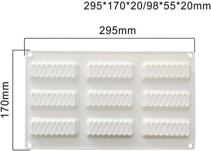 3D Silicone Cake Mold – 8-Hole Wave Shape Baking Molds, 100% Food-Grade Non-Stick Silicone for Cakes, Mousse, Chocolates – Heat-Resistant, Foldable, Easy to Clean, FDA Approved