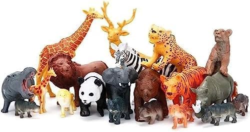 96 Pieces Realistic Animal Figures Toy Playset 26 Pieces Plastic Wild Animals Including Elephants (Tiger – Hippo – and Much More)