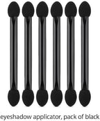 144 Pieces Eyeshadow Sponge Applicators Pack of 6 Black - Foam Tip Eye Shadow Applicators for Eye Makeup (Travel & Touch-Ups)