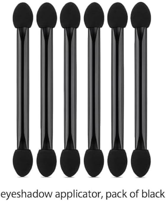 Eyeshadow Sponge Applicators Pack of 6 Black - Foam Tip Eye Shadow Applicator for Eye Makeup, Travel & Touch-Ups