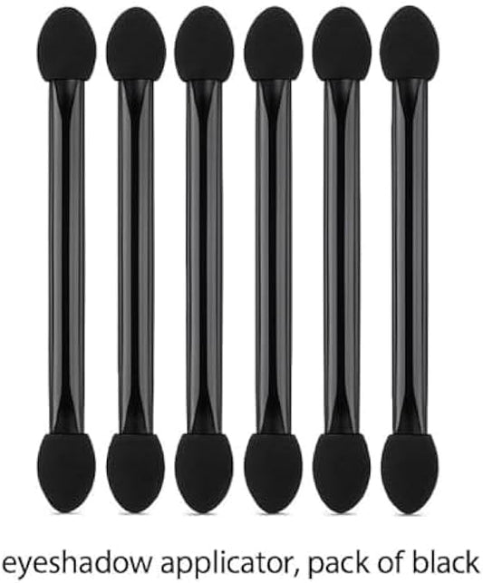 Eyeshadow Sponge Applicators Pack of 6 Black - Foam Tip Eye Shadow Applicator for Eye Makeup, Travel & Touch-Ups