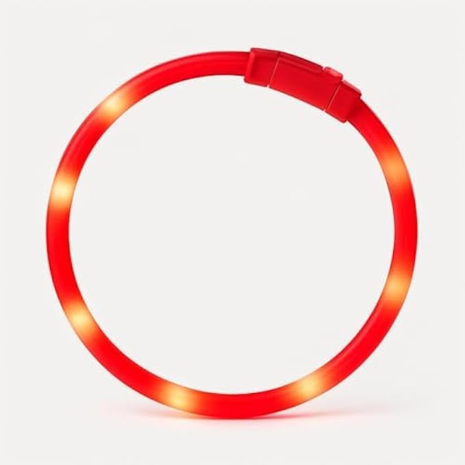 72 Pieces Luminous LED Pet Collars (13x13cm - Rechargeable Glowing Collar for Small Dogs & Cats – Night Safety Visible Waterproof)