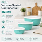 96 Pieces Vacuum Sealed Container Sets (3 Pieces Food Storage Bowls with Lids – Nesting Kitchen Containers – BPA-Free – Easy to Clean)