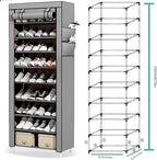 60 Pieces 10-Tier Foldable Shoe Rack Storage Cabinet - Holds 27 Pairs (Portable Shoe Organizer with Cover – Space-Saving Shoe Storage Box for Bedroom & Closet (155cm X 60cm X 30cm))