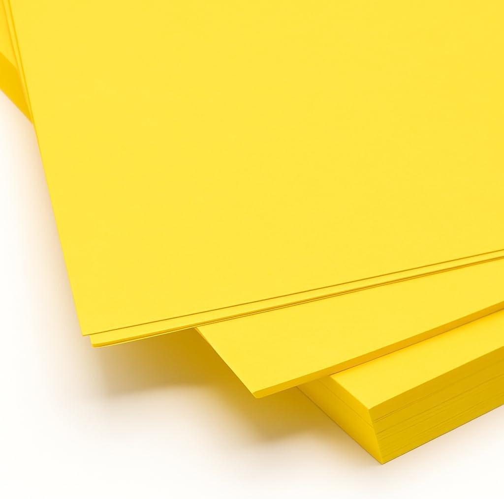 96 Pieces A4 Size Yellow Chart Papers for Arts and Crafts (School Projects – Office Use – 1 PC)