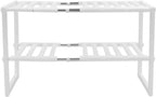 96 Pieces Under Sink Storage Racks (Adjustable Multi-Layer Shelf Organizer – Durable Space-Saving Storage Shelf for Kitchen – Bathroom – or Laundry Room – Heavy-Duty – Rust-Resistant – Easy Assembly)