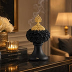 96 Pieces Incense Burner Black and Gold Decorative Bakhoor Holders (Metal Aroma Burner for Oud – Incense and Home Fragrance)