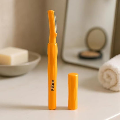 Eyebrow Razor Facial Hair Remover & Shaper - Orange, 15cm - Precision Eyebrow Trimmer Dermaplaning Tool