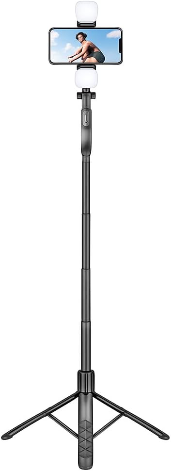 96 Pieces 120° Rotatable Tripods with Detachable Remote (Selfie Light – Grip Handle – 7.64-27.6 Inches – Black)