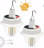 96 Pieces 2-Pack Solar Campings (Rechargeable Tungsten Outdoor Lantern – 3 Light Color Modes – IP65 Waterproof with Hook for Camping & Emergency)