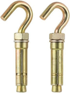 96 Pieces Shield Anchor Hook Rawl Bolt 2-Pack - Expansion Anchors for Concrete & Masonry (Metal Hook Bolt for Wall Fixings)