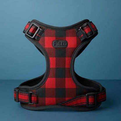 Red Pet Harness Size M 25x24cm - Adjustable Dog & Cat Walking Harness, Easy-On Comfortable Chest Strap
