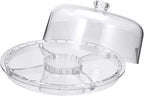 72 Pieces White Cake Stands with Dome - Elegant Rotating Cake Display for Serving & Decorating (Durable Acrylic Base with Clear Dome Cover – Perfect for Weddings – Parties – & Everyday Use – Easy to Clean)