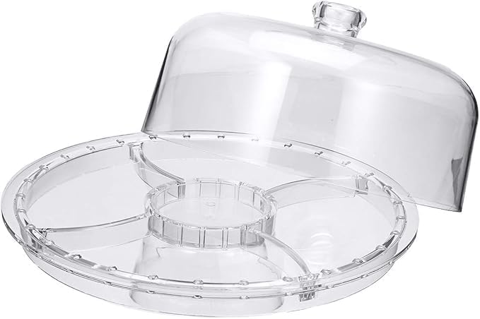 72 Pieces White Cake Stands with Dome - Elegant Rotating Cake Display for Serving & Decorating (Durable Acrylic Base with Clear Dome Cover – Perfect for Weddings – Parties – & Everyday Use – Easy to Clean)