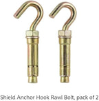 96 Pieces Shield Anchor Hook Rawl Bolt 2-Pack - Expansion Anchors for Concrete & Masonry (Metal Hook Bolt for Wall Fixings)