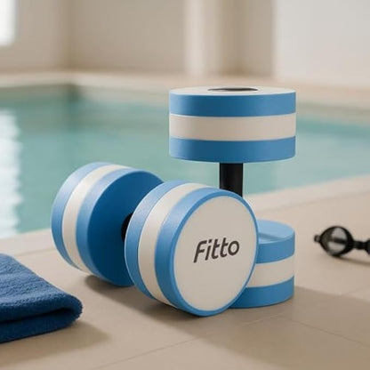 Aquatic Dumbbell Set - Blue Swimming Floaties for Water Aerobics - Pair