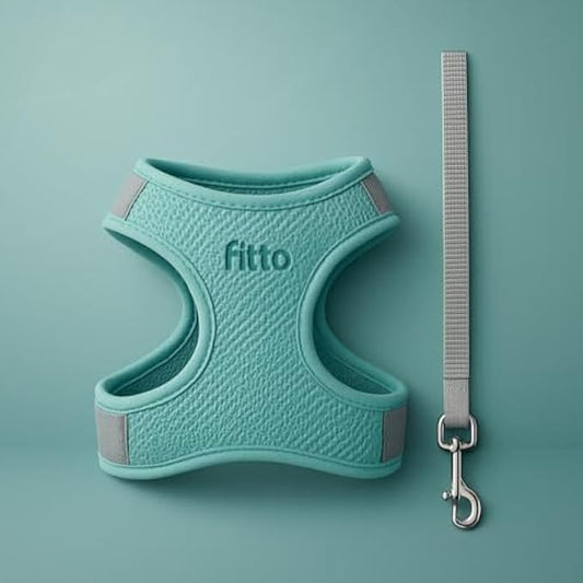 Dog Harness and Lead Set Size M 20.5x15cm Adjustable Pet Harness and Lead for Small/Medium Dogs & Cats