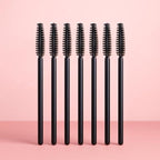 144 Pieces Eyelash Brush Pack of 6 Black - Spoolie Mascara Wands for Lashes & Eyebrows (Makeup Spoolie Brush)