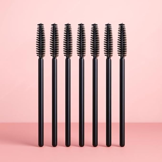 144 Pieces Eyelash Brush Pack of 6 Black - Spoolie Mascara Wands for Lashes & Eyebrows (Makeup Spoolie Brush)