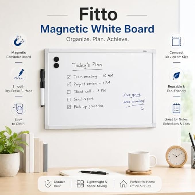96 Pieces Magnetic Whiteboards (30 x 20 cm Reusable Dry-Erase Board with Marker and 2 Magnets for Home – School and Office)