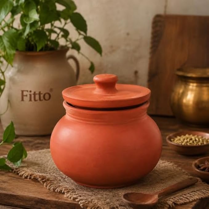 72 Pieces Traditional Clay Storage Handis with Lid (Natural Earthen Pot for Storing Grains – Pulses – Spices and Kitchen Essentials – Terracotta)